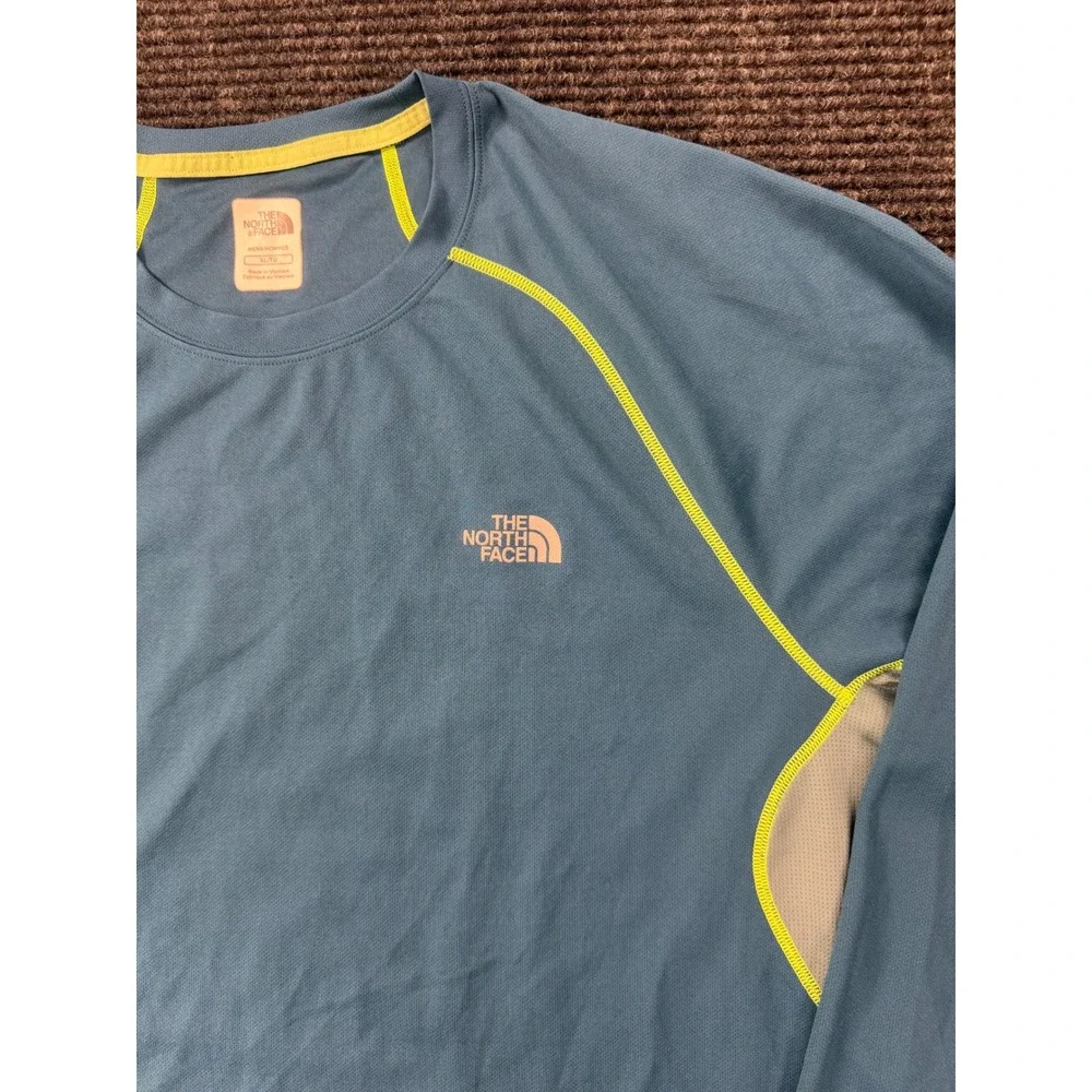 The North Face Mens FlashDry Long Sleeve Running Shirt Blue Gray XL A1HH
